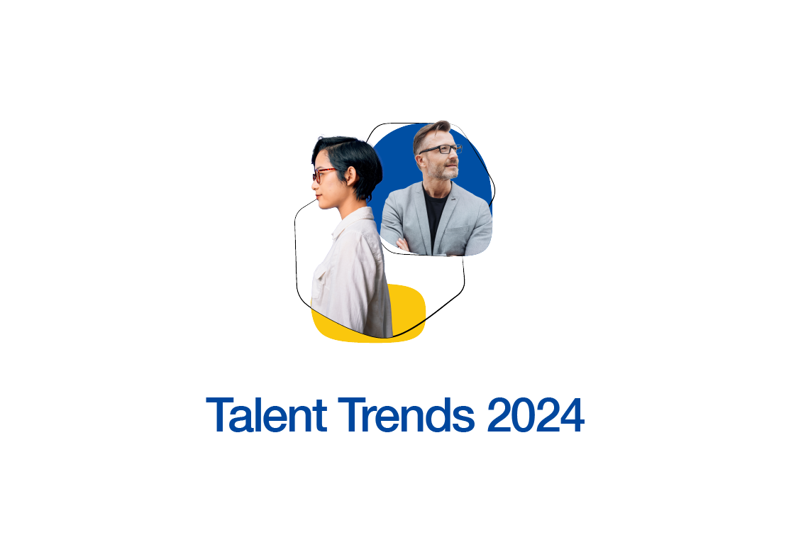 Profile illustrations with 'Talent Trends 2024' text.