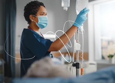 A nurse in a hospital working.