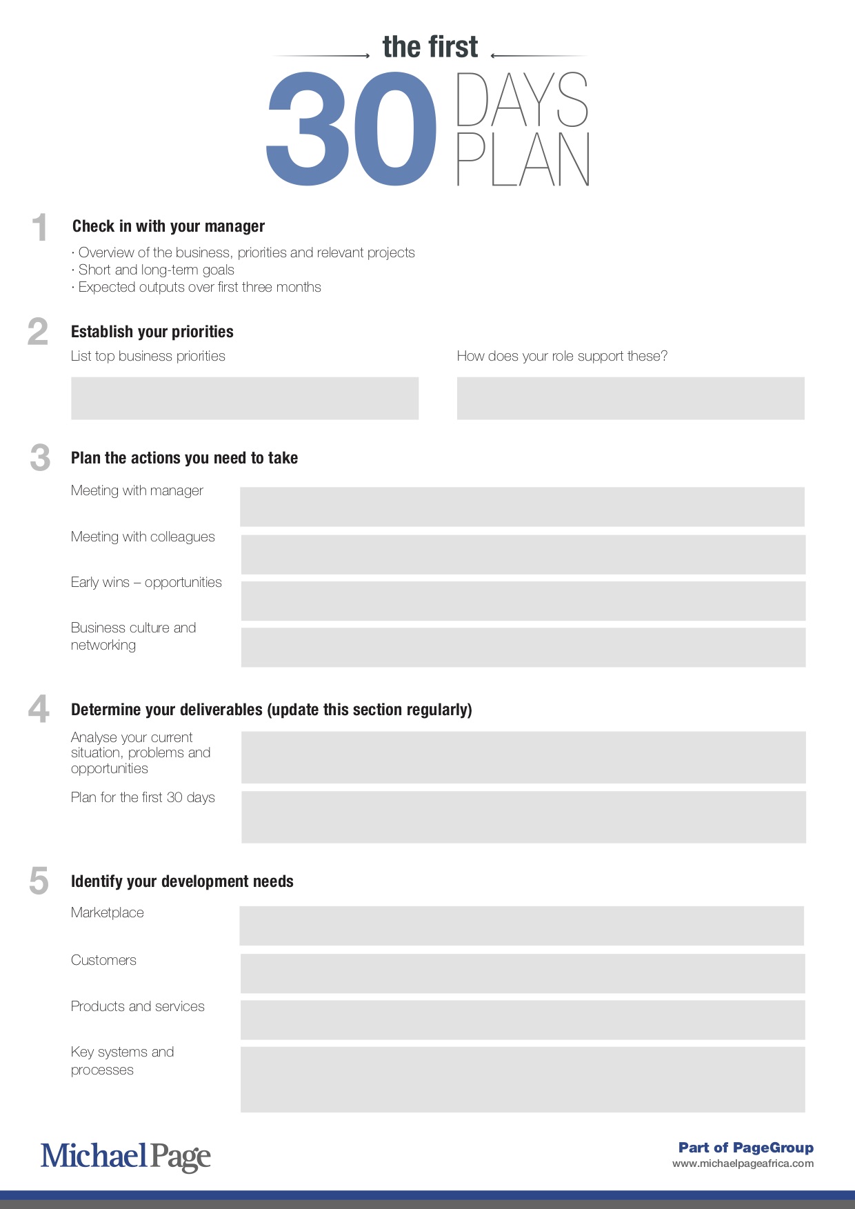 first 30 days in a new job presentation template