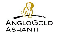 Logo with a lion and text 'AngloGold Ashanti'.