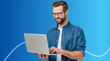 Onboarding Guide banner featuring a man using a laptop.