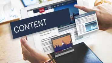 Digital content displayed on a tablet with articles and graphs.