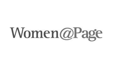 Logo of Women at Page with stylish typography.