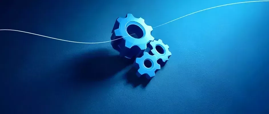 Engineering equipment with a blue background.