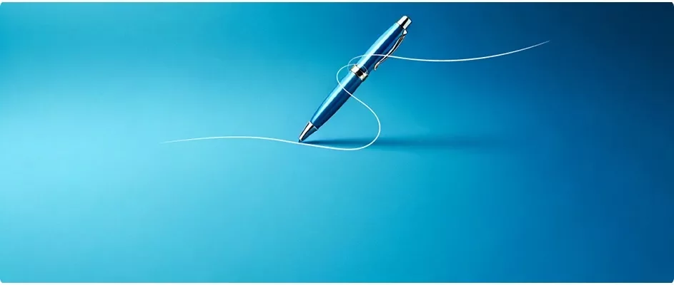 A blue pen with blue background demonstrating human resource services.